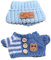 Luwecf Kleidung für Puppen, Outfit für kleine Figuren, Pullover und Kopfbedeckung, Zubehör für kreative Bastelprojekte, Blau