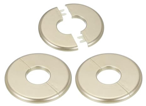 PATIKIL Cache Mitigeur Douche, 3pcs Écussons en ABS Garniture Robinet Douche Muraux pour 34.5mm, Décoration Rosace Robinet Coffrage Caches Tuyaux d'Eau Chauffage Plomberie Mural, Doré