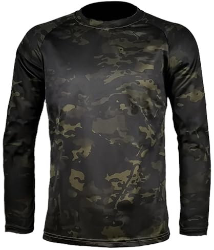 Dmmtot Camouflage-T-Shirts für Herren, Sonnenschutz, langärmelig, Vintage, lässig, leicht, Militär, athletisch, Kompressionsshirt, atmungsaktiv, schnell trocknend, Workout, Angeln, Jagd, T-Shirt,