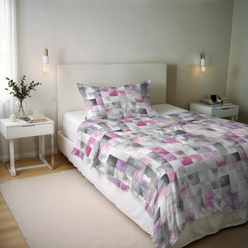 Italian Bed Linen River Cotton Single Duvet Cover Set, Made in Italy – Duvet Cover Set – Duvet Cover 150 x 200 cm with Double Flap and Pillow Cases (Single, ili)