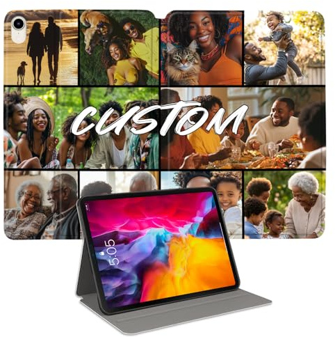 Custom Photo Personalized Flip Case for iPad mini 6th 8.3 inch(2021),Model Code: A2567/A2568/A2569 iPad Custom Picture Text Leather Stand Cover Protective Case