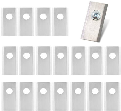 TopHomer 18 Stück Ersatzmesser für Mähroboter, Roboter Rasenmähermesser mit Schrauben Messerset Kompatibel mit Worx Landroid, Robomow, Einhell, Landxcape, Scheppach - Silber