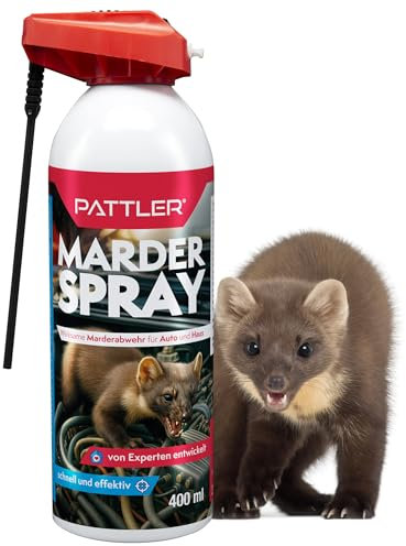 PATTLER® Anti Marderspray hocheffektive Formel mit Sofortwirkung für Auto, Dachboden, Garage, Langfristschutz für Objekte gegen Marder, 400ml, Marderabwehr in Deutschland entwickelt & produziert