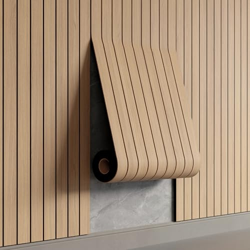 YU LI 3DH Panneau mural à coller PVC à lattes 300 x 40 cm - Papier peint autocollant imitation épais en bois de chêne faux 3D - Panneaux muraux insonorisants pour murs et plafonds