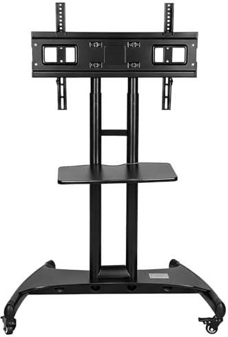 Lightyard Mobile TV Cart with Wheels for 32-75 Inch Screen TVs Universal Flat Curved Screens Mount with Shelf Max Load 45kg Hight Adjustable