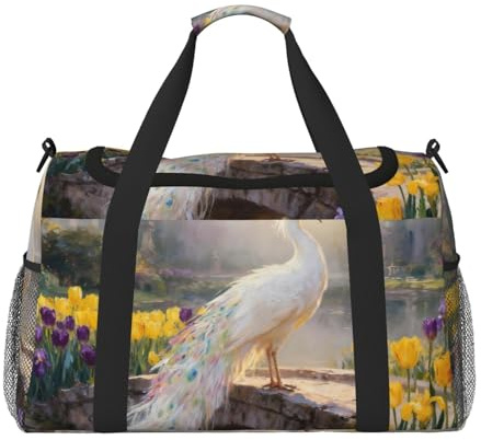 Peacock Pond Wasserabweisende Reisetasche, kompakt, für Sport, Fitnessstudio und Wochenende, für Damen und Herren