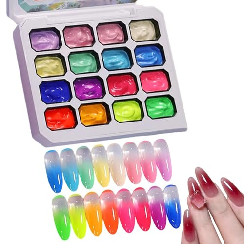 16 Farben Pat Nagelge, Technik-Maniküre, Shining She Gel Nagellack Set, Für Einsteiger Nageldesign,für Mädchen, Frauen, Anfänger