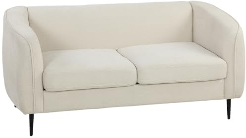 HOMCOM 2-Sitzer Samtsofa mit breitem gepolstertem Sitz 160 cm Beige | Modernes Sofa, dickes Federkissen, Metallbeine, 300kg Belastung, für Schlafzimmer, Wohnung, kleine Räume