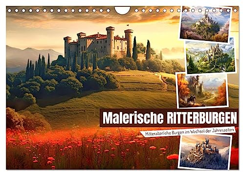 Malerische Ritterburgen (Wandkalender 2026 DIN A4 quer), CALVENDO Monatskalender: Mitteralterliche Burgen im Wechsel der Jahreszeiten (CALVENDO Orte)