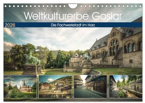 Weltkulturerbe Goslar (Wandkalender 2026 DIN A4 quer), CALVENDO Monatskalender: Die Stadt Goslar mit Ihren zahlreichen Fachwerkhäusern, zählt mit zu ... Fachwerkstädten im Harz. (CALVENDO Orte)