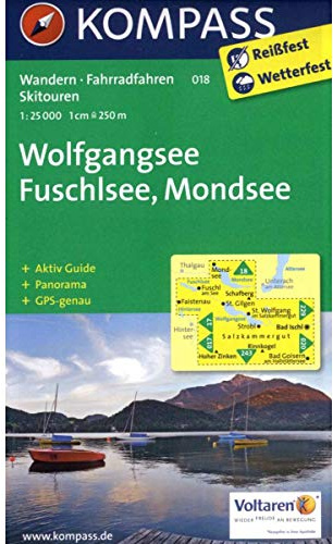 KOMPASS Wanderkarte Wolfgangsee, Fuschlsee, Mondsee: Wanderkarte mit Aktiv Guide, Panorama, Radwegen und alpinen Skirouten. GPS-genau. 1:25000