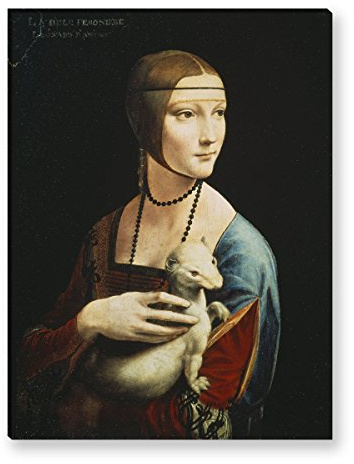 Wandkings Leinwandbilder von Leonardo da Vinci - Wähle ein Motiv & Größe: Die Dame mit dem Hermelin - 30 x 40 cm