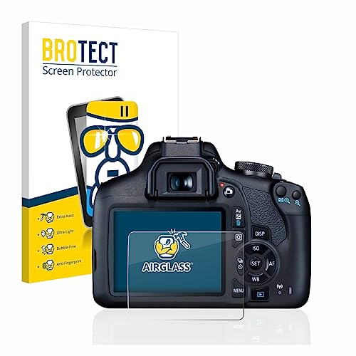 BROTECT Schutzglas für Canon EOS 2000D | Transparenter Displayschutz Made in Germany Schutzfolie Panzer Folie Glas 9H Anti-Fingerprint Einfache Montage Clear