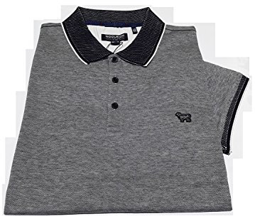 WOOLRICH WOPOL0484-3126 Oxford Piquet Polo Uomo Manica Corta in Jersey Micro Piquet 100% Filo di Scozia di Cotone Grigio-Blu Melange Collo in Contrasto Bicolore (S, Grey Blue)