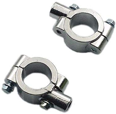 Motorrad 7/8 Zoll 22mm Lenker M8 8mm Spiegel Schellen Mount Adapter Relocator für Dual Sport Dirt Bike ATV Off-Road Quad Custom Bike (Silber)