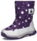 Mishansha Stivali Neve Bambini Stivaletti Ragazze Doposci Scarponcini Imbottiti di Pelo Scarpe Invernali Comodi Caldi e Antiscivolo Outdoor, Viola, 36 EU