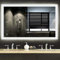 Turefans Montage mural, Miroir de salle de bain, Miroir LED, Interrupteur tactile + anti-buée + 2835LED (70 x 90 cm)