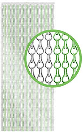 Xterminate Tenda a zanzariera per porte con 2 catene di ricambio e fissaggi inclusi,Design in alluminio resistente,Per porte, camper e molto altro,impedisce che mosche e insetti volanti entrino
