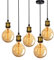 5 Stück Vintage Metall Pendelleuchten, iDEGU Retro Edison Hängelampe E27 Lampenfassung Deckenfassung Lampe Sockel Fassung DIY Lampe Zubehör (5er, Messing)