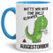 Tasse lustig mit Spruch - T-REX Kein Klopapier - Geschenk-Idee/Kaffeetasse/Büro/Arbeit/Virus/Dino-Saurier - Innen & Henkel Hellblau