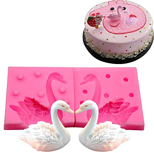 WonDerfulC 3D Schwan Fondant Silikonform Vogel Kuchen Dekoration Silikonformen DIY Backen Schokoladenform Harz Ton Kerzenformen