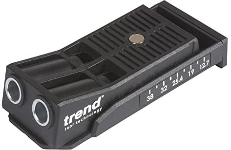 Trend Twin Pocket Hole Jig with HSS Drill Bit & Depth Setting Collar, Square Drive Bit & Pocket Hole Screws Selection, PH/JIG/C