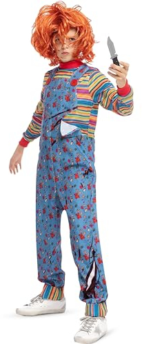 Spooktacular Creations Costume di Halloween da Chucky per bambino, tuta e parrucca del costume da Chucky per bambini medio (8-10 anni)