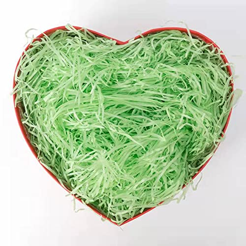 Erba pasquale, materiale da riempimento regalo da 100 g, carta kraft sminuzzata adatta per confezioni regalo natalizie e pasquali (verde )