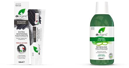 Organic Activated Charcoal Toothpaste & Mouthwash Set