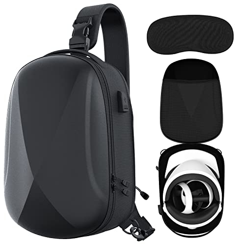 ZYBER Hart Tragetasche für PSVR 2 und PICO 4 Zubehör, Quest 2 Zubehör, Schwarzer Rucksack Reiseetui für Meta Quest 2 Pro