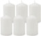 HS Candle Wachskerzen (6er Pack) Weiß Stumpenkerzen Ø6cm x 10cm - Kerze in vielen Farben, Lange Brenndauer - Hergestellt in EU - Kerzen Blockkerzen