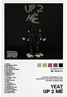 Yeat Poster Up 2 Me Albumcover Poster Leinwand Poster Schlafzimmer Dekor Sport Landschaft Büro Raum Dekor Geschenk Unframe Stil 20 x 30 cm