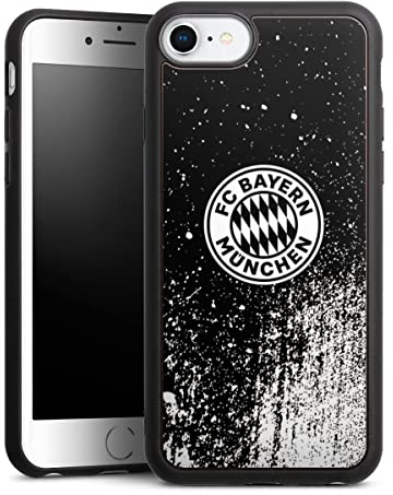 Holz Case kompatibel mit Apple iPhone SE (2020) Walnuss Handyhülle Echtholz Hülle FC Bayern München Offizielles Lizenzprodukt FCB