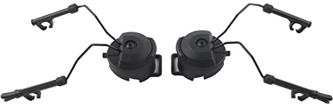 Nimomo Kommunikation Headset Adapter, 2 Stück POM Edelstahl Helm Arc Rail Suspension Headset Unterstützung für Peltor Comtac(Schwarz)