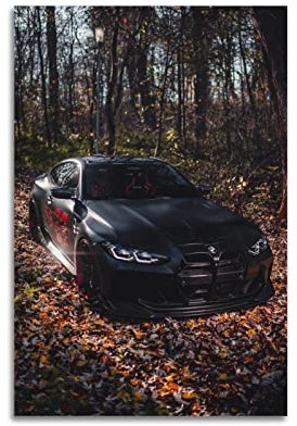 Sportauto Poster für BMW M4 G82 Schwarz Rennauto Poster Dekorative Malerei Leinwand Wandposter und Kunstbild Druck Modern Familie Schlafzimmer Dekor Poster