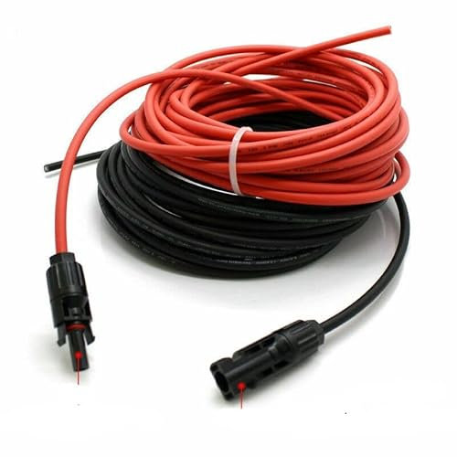 5M Solar panel twin extension 4mm cables with solar plugs attached one end