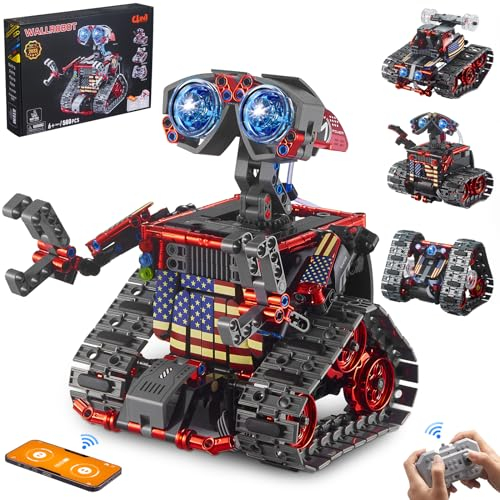 VEPOWER Technique Robot de construction 4 en 1 pour enfants - Application et télécommande - Robot mural/technique/char - Cadeau créatif pour enfants de 6 à 12 ans - Garçons et filles (560 pièces)