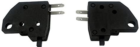 Generic Universal Bremslichtschalter vorne links/rechts für Honda CBR600, VFR800, Suzuki, Kawasaki - Drucktaste, Snap-In Halterung, Schwarz, IP65, 2 Stück