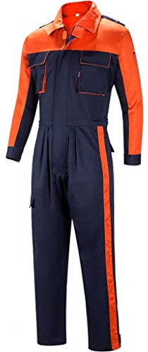 Tute da Uomo Tute Traspiranti Indumenti da Lavoro Resistenti all'Usura Abbigliamento antiscottatura e Antipolvere ignifugo per Saldatore (Colore : Orange Navy, Dimensioni : 170-L)