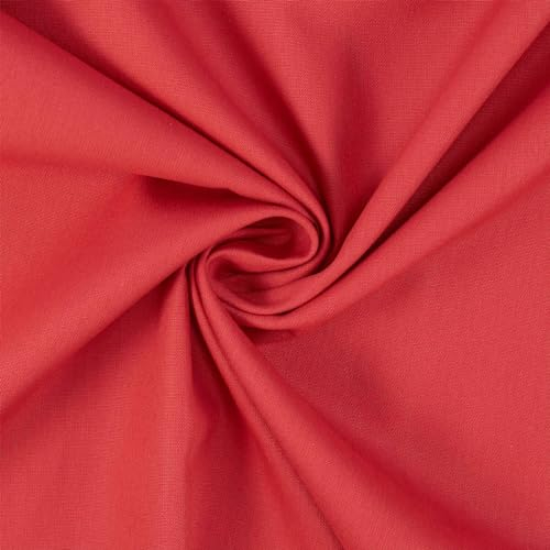 Baumwollstoff Popeline, 100% Baumwolle, Stoff zum Nähen, uni rot (Länge am Stück: ab 50cm / Breite: 148cm)