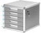 QWORK® Schubladenbox A4, 5 Fächer, Mit Schloss, Aluminiumlegierung, Silber