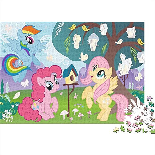 ALKOY Puzzle Für Erwachsene, Puzzle Für Erwachsene, Puzzle Für Jugendliche Und Erwachsene (Einhörner, Holzpuzzle)/Animation: My Little Pony-17/1000 Stück (75 X 50 Cm).