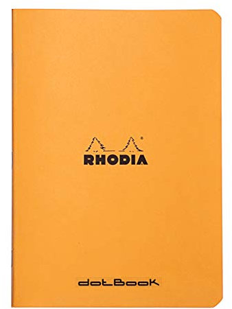 Rhodia 119190Cpack - Packung 10 Notizheft - Kladde geheftet, DIN A5 (21x14,8 cm), dot-punktkariert, 48 Blatt, 80g, Orange, 1 Pack