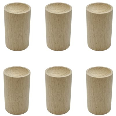 Yuqim Diffusor für ätherische Öle, kleine Holzduftdiffusoren aus Holz, Aromatherapie, runder Diffusor, Auto-Öl-Diffusor, ätherisches Öl, Diffusor für Zuhause (Buchenholz), 6 Stück