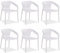 Homestyle4u Gartenstuhl Stapelbar Kunststoff Weiß 6er Set mit Armlehnen Wetterfest Gartenmöbel Stühle Modern