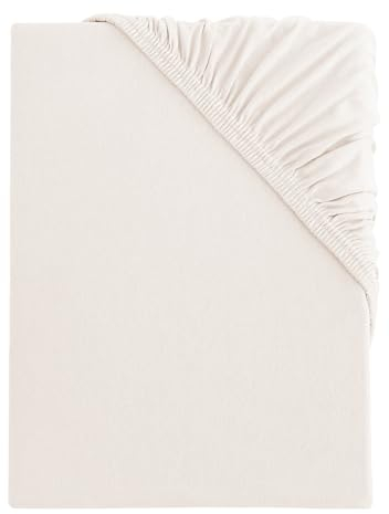 s.Oliver Spannbettlaken 90x200-100x200 cm- 100% Baumwolle, für Matratzen bis 25 cm, besonders weich & angenehm, Spannbetttuch Creme