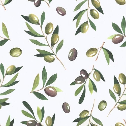 VaryFloral Papel tapiz de hojas de ramas de olivo de 30,5 x 300 cm, papel de contacto beige, papel tapiz adhesivo de vinilo con patrón botánico, acuarela, parte trasera adhesiva, papel pintado de