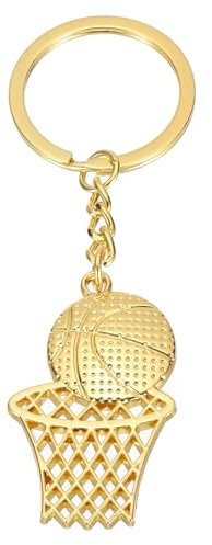 PATIKIL Porte-Clés Panier de Basketball, Mini Mignon Porte-Clés de Sport en Forme de Ballon de Basketball, Pendentif de Sport, Décoration pour Sac à Dos, Cadeaux de Fête, Couleur Or