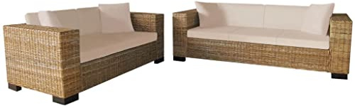 Festnight Rattan Sofa Balkon Lounge Gartenlounge Klein Outdoor Balkonmöbel Polyrattan Gartensessel Gartenmöbel Set 2-3 Sitzer