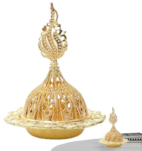 Goldfarbener Räuchergefäßhalter, arabischer Räuchergefäß | Räucherkegelhalter aus Goldener Legierung - Aromatherapie-Brenner, Tischdekoration, Räuchergefäß, Heimdekoration